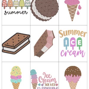 Summer Ice Cream Collection Embroidery Machine Design PES Hus Dst Jef Exp Vp3 Xxx
