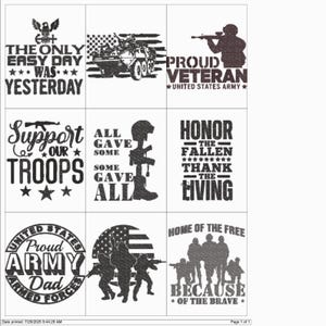 ARMY QUOTES BUNDLE Embroidery Machine Design Pes Jef Hus Dst Exp Vp3 Xxx