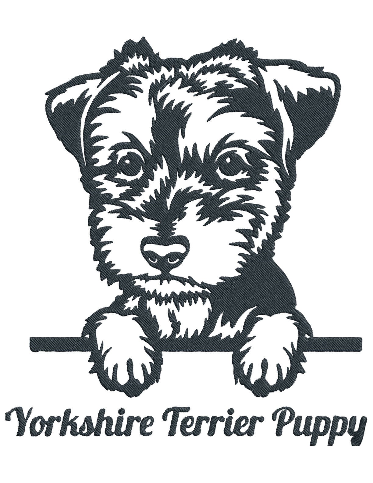CUTE YORKIE Puppy Dog Embroidery Machine Design PES Hus Dst Jef Exp Vp3 ...