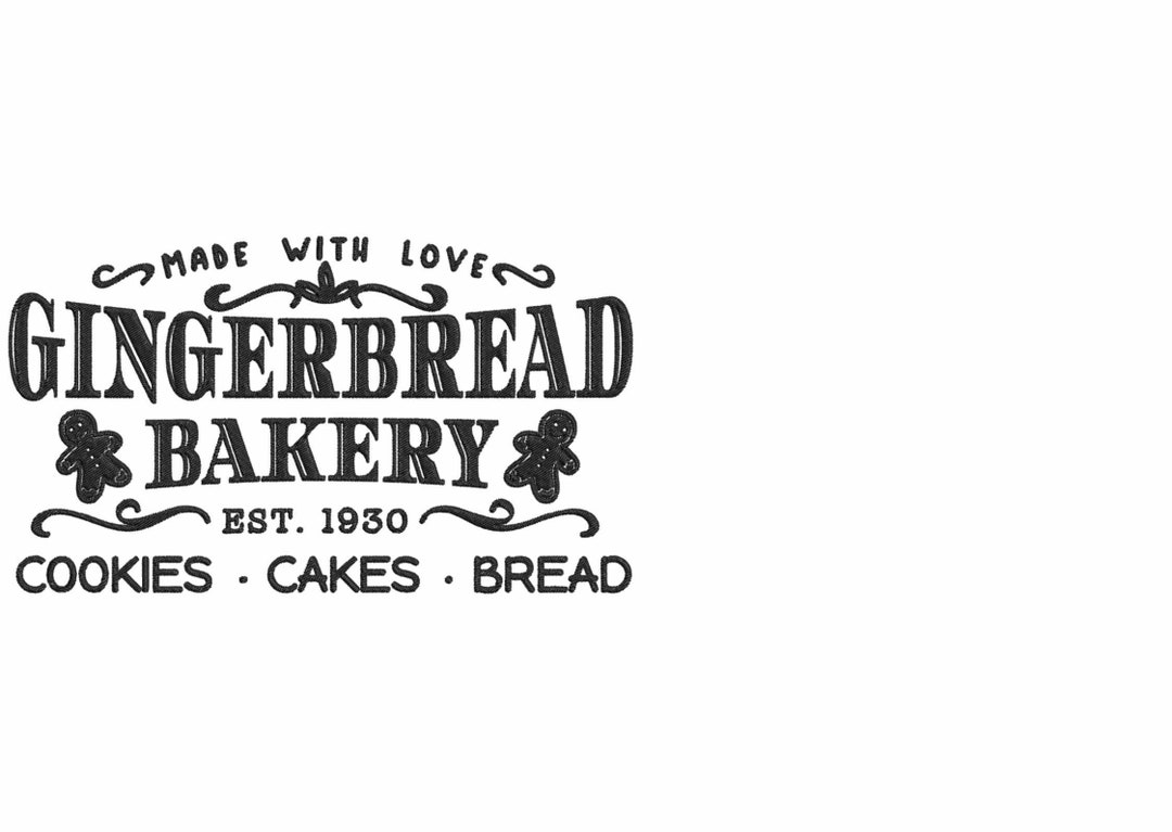 CHRISTMAS GINGERBREAD BAKERY Embroidery Machine Design Pes Jef Hus Exp