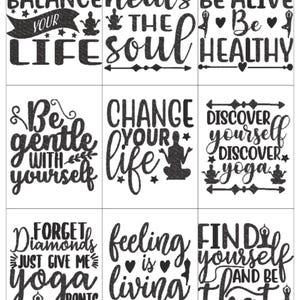 Yoga Quotes 01 Embroidery Machine Design PES JEF HUS Dst Exp Vp3 Xxx