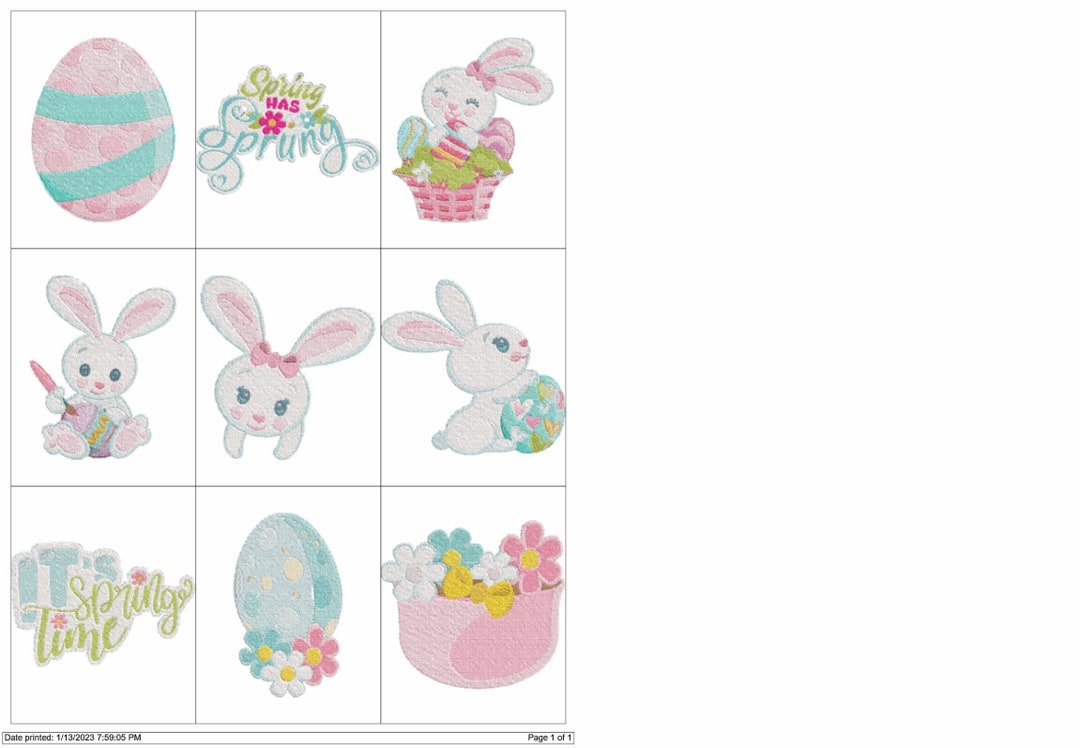 Spring Easter Bunnies Collection Embroidery Machine Design PES JEF HUS ...