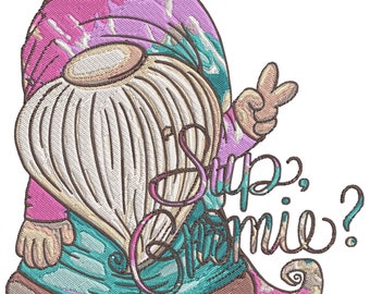 Hippy Gnome Embroidery Machine Design PES HUS DST Jef Exp Vp3 Xxx