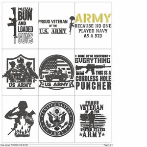 ARMY QUOTES BUNDLE Embroidery Machine Design Pes Jef Hus Dst Exp Vp3 Xxx