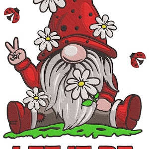 Hippy Gnome Embroidery Machine Design PES HUS DST Jef Exp Vp3 Xxx