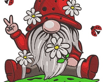 Hippy Gnome Embroidery Machine Design PES HUS DST Jef Exp Vp3 Xxx