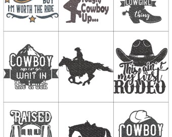 Western Cowboy Cowgirl Quotes Embroidery Machine Design PES JEF HUS Dst Exp Vp3 Xxx