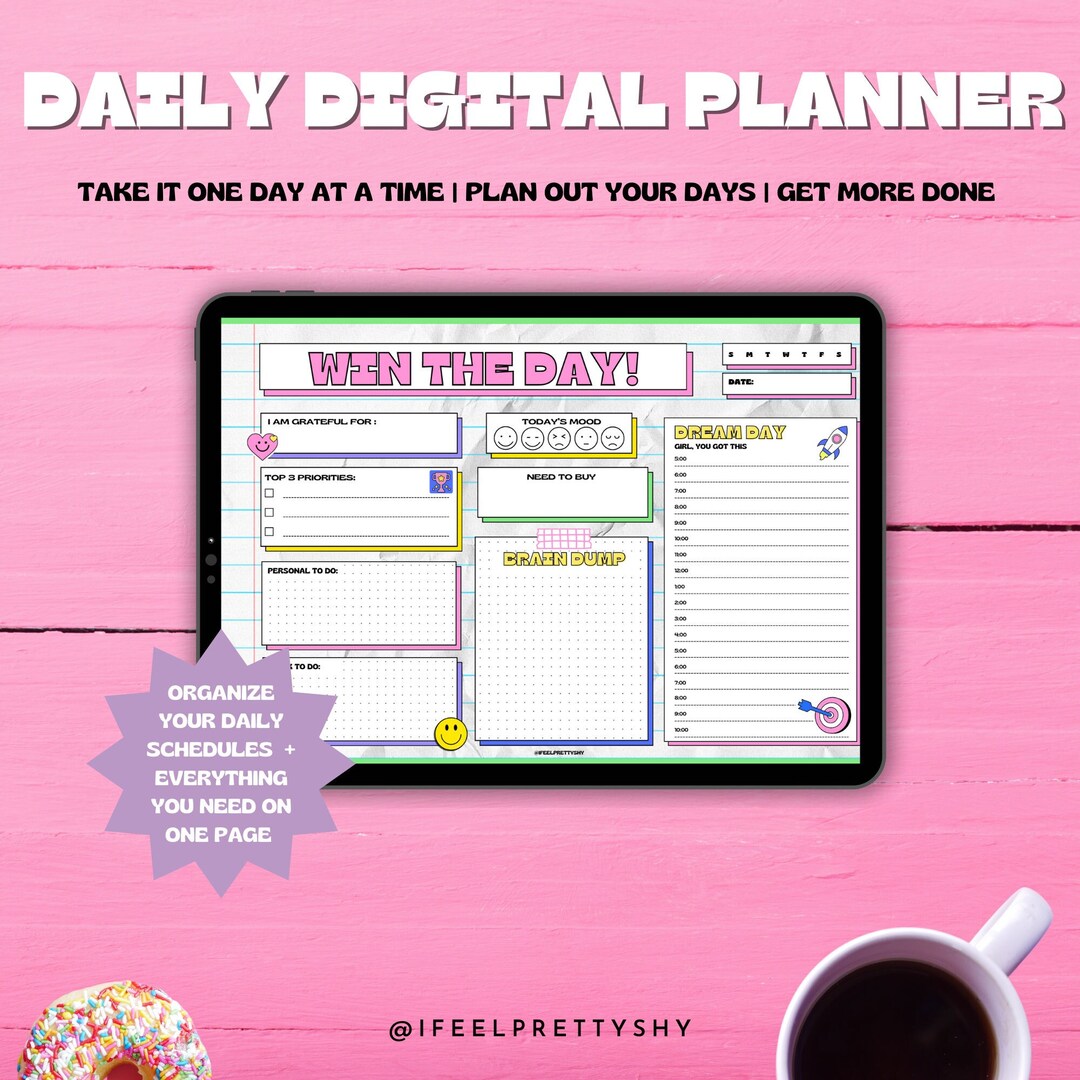 Daily Planner Goodnotes Noteshelf Retro Planner Cute Etsy