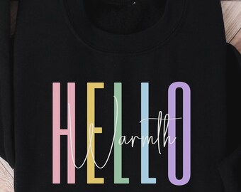 Schattig lentesweater | Hallo warmtetrui | Shirt met lentebloemen | Cadeau lenteliefhebber | Natuurshirt | Paascadeau | Shirt lenteseizoen