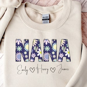 Personalized Nana Sweater | Grandkids Names Sweater | Nana Shirt With Grandkids Names | Nana Gift From Grandkids | Cute Grandma Shirt
