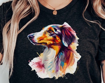 Maglietta Borzoi dai colori vivaci / Maglietta per amanti dei Borzoi / Maglietta per mamme di cani Borzoi / Regalo per proprietari di Borzoi / Maglietta per salvataggio di razze Borzoi / Levriero russo