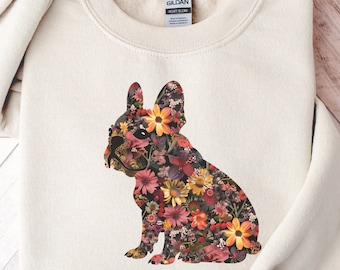 Cute French Bulldog Floral Sweatshirt | Dog Mom Sweater | French Bulldog Mama Gift | Dog Sweater For Women | Dog Crewneck | Dog Person Gift