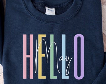 Schattig lentesweater | Hallo mei-sweater | Shirt met lentebloemen | Cadeau lenteliefhebber | Natuurshirt | Paascadeau | Shirt lenteseizoen
