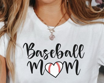 Baseball Mom Shirt | Baseball Mom Heart TShirt | Baseball Mom T-Shirt | Baseball Mama | Mothers Day Gift | Game Day Mom Shirt | Mom Tee