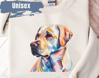 Cute Labrador Retriever Vibrant Color Sweatshirt | Labrador Mom Sweater | Chocolate Lab | Lab Mom Crewneck | Dog Mom Sweatshirt | Yellow Lab