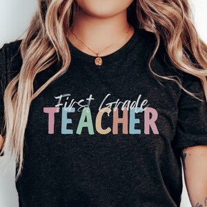 Cute First Grade Teacher T-Shirt | Teachers Shirts | First Day Of School | First Grade Crew | Teacher Team TShirt | Elementary School Tee