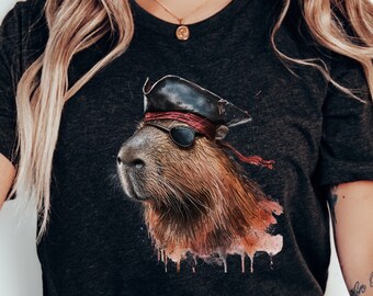 Funny Capybara Pirate Shirt | Capybara Lover Gift | Animal Lover Tee | Capybara Shirt | Capybara Tee | Funny Pirate Shirt | Pirate Gift