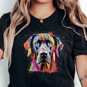 Cute Great Dane Vibrant Colorful Shirt | Great Dane Lover | Great Dane Mom Tee | Great Dane Shirt | Dog Mom Lover Gift | Great Dane Top
