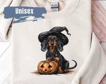 Dachshund Halloween Sweatshirt | Wiener Dog Pumpkin Sweater | Halloween Dog Sweater | Halloween Weiner Dog Sweatshirt | Dachshund Mom Fall