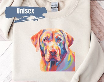 Cute Labrador Retriever Vibrant Color Sweatshirt | Labrador Mom Sweater | Chocolate Lab | Lab Mom Crewneck | Dog Mom Sweatshirt | Yellow Lab