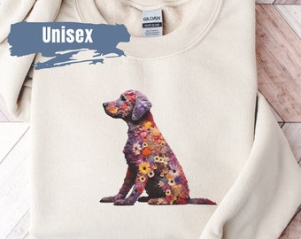 Cute Labrador Retriever Flower Sweatshirt | Black Lab | Labrador Mom Gift | Dog Mom Gift | Dog Lover Gift | Chocolate Lab | Lab Sweatshirt