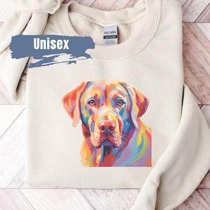 Cute Labrador Retriever Vibrant Color Sweatshirt | Labrador Mom Sweater | Chocolate Lab | Lab Mom Crewneck | Dog Mom Sweatshirt | Yellow Lab