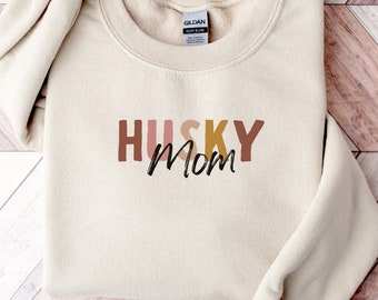 Sweat-shirt maman Husky | Pull maman husky sibérien | Ras du cou pour maman chien | Cadeau pour maman chien | Sweat-shirt pour amoureux des animaux de compagnie | Cadeau pour maman Husky | Amateurs de huskys