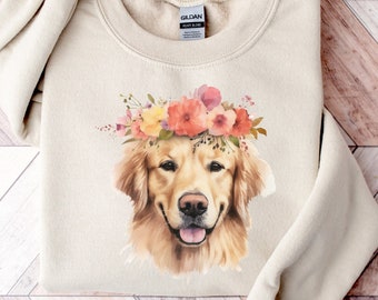 Boho Golden Retriever Sweatshirt | Retriever Sweater | Golden Retriever Mom Crewneck | Retriever Gifts | Dog Lover Gift | Dog Mom Shirt