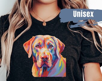 Cute Labrador Retriever Vibrant Color Shirt | Dog Lover Gift | Labrador Mom T Shirt | Chocolate Lab | Dog Mom T-Shirt | Yellow Lab | Pet Tee