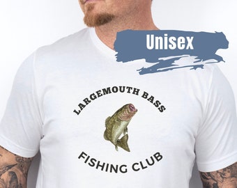 Barsch Angeln Shirt | Retro Fischen T-Shirt | Forellenbarsch |  | Großes Mund-Bass-T-Stück | Fischen Geschenk | Opa Geschenk | Geschenk für Mann