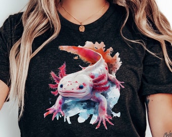 Axolotl Vibrant Color Shirt | Cute Axolotl Shirt | Axolotl Lover Gift | Axolotl Crewneck | Mexican Salamander Shirt | Axolotl Lover Shirt