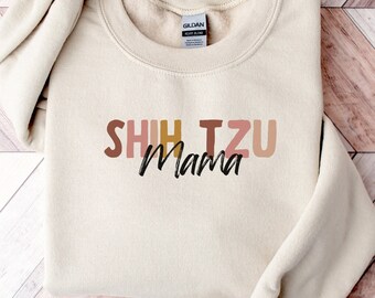Sudadera para mamá Shih Tzu / Suéter para mamá Shih Tzu / Suéter con cuello redondo para mamá perruna / Regalos para mamá Shih Tzu / Amante de los Shih Tzu / Regalo para amantes de los perros / Regalo para mamá perruna