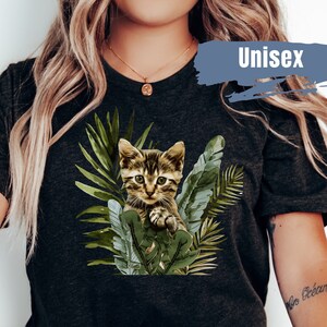 Cute Kitten Floral Shirt | Cat Lover Gift | Cute Kitten T Shirt | Gift For Cat Mom Cat Dad | Cat Shirt | Cat T-Shirt | Women Cat Lover Tee
