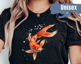 Camiseta de cor vibrante de peixinho dourado | Camiseta de peixe de estimação | Camiseta amante de peixinho dourado | Presente para amante de peixes | Camiseta fofa de aquarismo | Camiseta de aquário