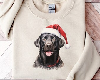 Black Lab Christmas Sweatshirt | Labrador Retriever Christmas Sweater | Dog Christmas Crewneck | Dog Lover Gift | Christmas Gift