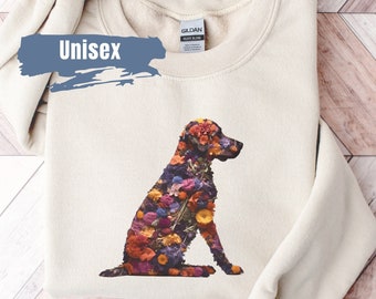 Cute Labrador Retriever Flower Sweatshirt | Black Lab | Labrador Mom Gift | Dog Mom Gift | Dog Lover Gift | Chocolate Lab | Lab Sweatshirt
