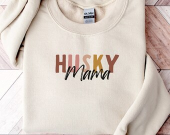 Moletom Husky Mama | Moletom Siberian Husky Mom | Gola redonda Dog Mama | Presente para mamãe de cachorro | Moletom Pet Lover | Presente Husky Mom | Amantes de Husky