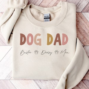 Gepersonaliseerde hondensweatshirt | Hondensweater | Gepersonaliseerde hond vader ronde hals | Hondenliefhebbersweater | T-shirt gepersonaliseerde hond vader