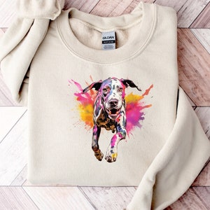 Cute Great Dane Vibrant Colorful Sweatshirt | Dog Dad Sweatshirt | Great Dane Mom Crewneck | Great Dane Sweater | Great Dane Mama Sweatshirt