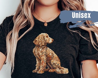 Cute Poodle Shirt | Folk Art Style Standard Poodle T Shirt | Dog Lover T-Shirt | Standard Poodle Shirt | Poodle Lover Gift | Poodle Mom Gift