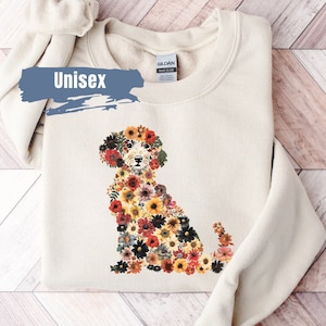Cute Floral Poodle Sweatshirt | Gift For Poodle Lover | Poodle Mom Gift | Floral Poodle Sweater | Standard Poodle Crewneck Sweatshirt
