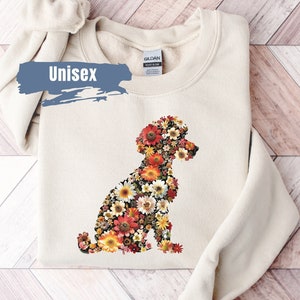 Cute Floral Poodle Sweatshirt | Gift For Poodle Lover | Poodle Mom Gift | Floral Poodle Sweater | Standard Poodle Crewneck Sweatshirt