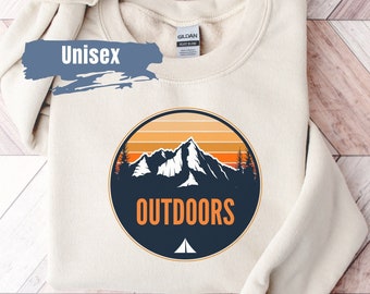 Outdoors Camping Quote Sweatshirt | Camping Gift | Mountains Quote Sweater | Camp Sweatshirt | Adventure Sweatshirt | Outdoor Crewneck