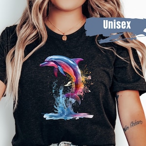Dolphin Graphic Shirt | Vibrant Color Dolphin T Shirt | Dolphin Lover Gift | Dolphin Lover Shirt | Cute Dolphin Shirt | Dolphin Spirit Shirt