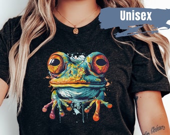 Cute Vibrant Colors Frog Shirt | Frog Lover Gift | Bright Color Frog T Shirt | Frogcore Tee | Toad Shirt | Gift for Frog Lover | Funny Frog