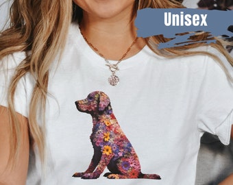 Camiseta fofa de flor de Labrador Retriever | Camiseta de mãe de cachorro | Camiseta de Labrador Retriever | Presente de mãe de cachorro | Camiseta de mãe de laboratório | Camiseta de mãe de Labrador