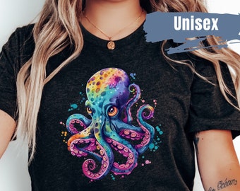 Octopus Vibrant Colorful Shirt | Men's Octopus T Shirt | Animal Print | Octopus Lover Gift | Sea Animal Shirt | Marine Biology Gift