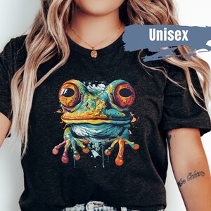 Cute Vibrant Colors Frog Shirt | Frog Lover Gift | Bright Color Frog T Shirt | Frogcore Tee | Toad Shirt | Gift for Frog Lover | Funny Frog