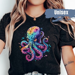 Octopus Vibrant Colorful Shirt | Men&#39;s Octopus T Shirt | Animal Print | Octopus Lover Gift | Sea Animal Shirt | Marine Biology Gift
