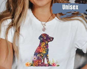 Camiseta fofa de flor de Labrador Retriever | Camiseta de mãe de cachorro | Camiseta de Labrador Retriever | Presente de mãe de cachorro | Camiseta de mãe de laboratório | Camiseta de mãe de Labrador
